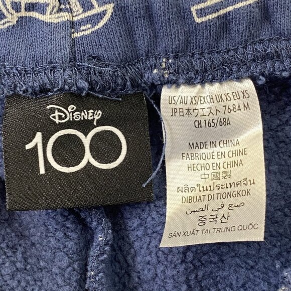 Disney 100 Disneyland Resort Sweat Pants Adult Unisex size XS Blue Yellow - Picture 12 of 13